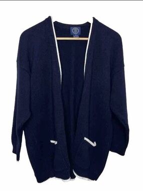 Gap Vintage Navy Cotton cardigan tennis preppy sweater